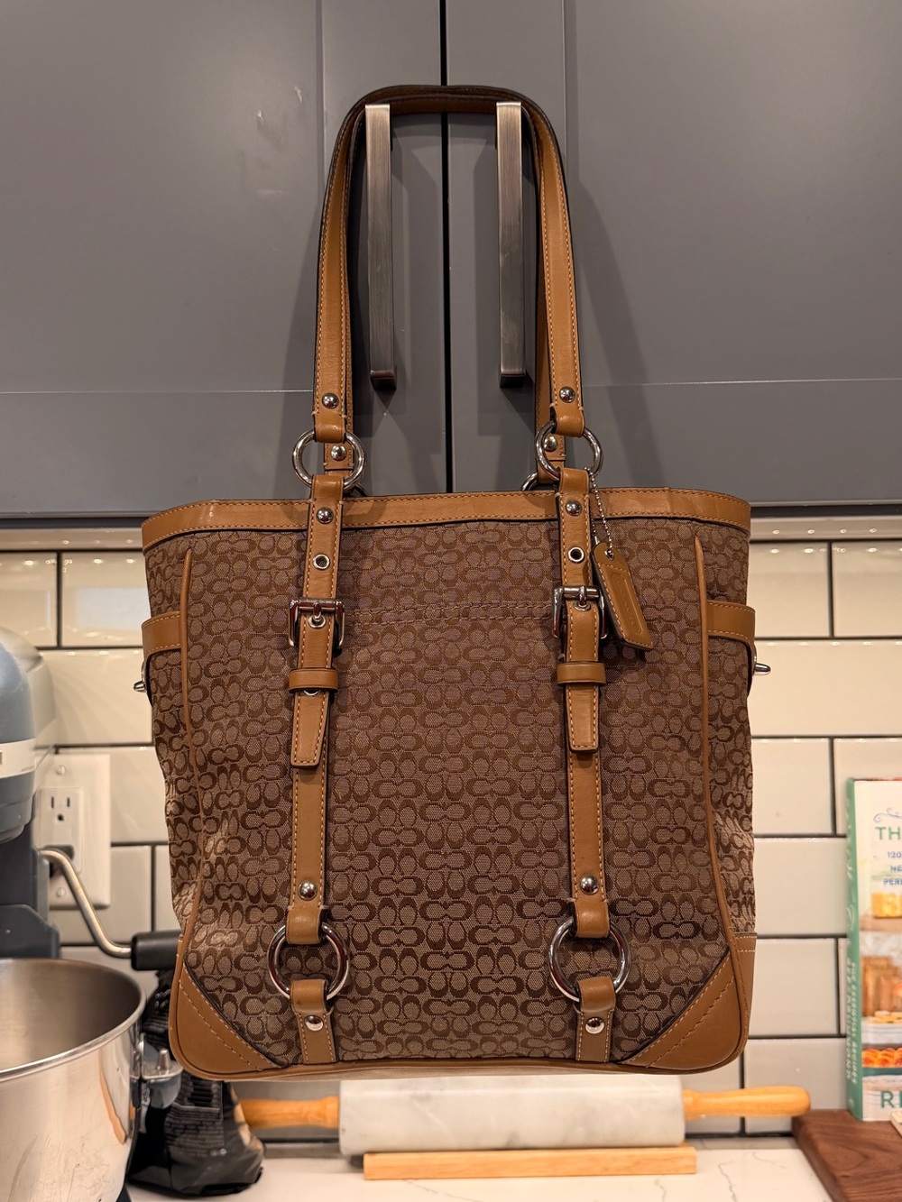 Coach 2008 Signature Canvas Gallery Monogram Tote Bag